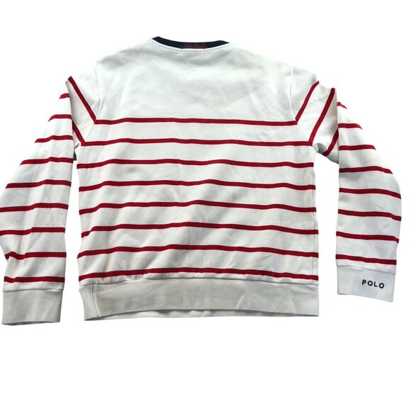 Polo Ralph Lauren Mens Sailor Bear Sweatshirt Small Striped Long-Sleeve Crewneck - Picture 3 of 13
